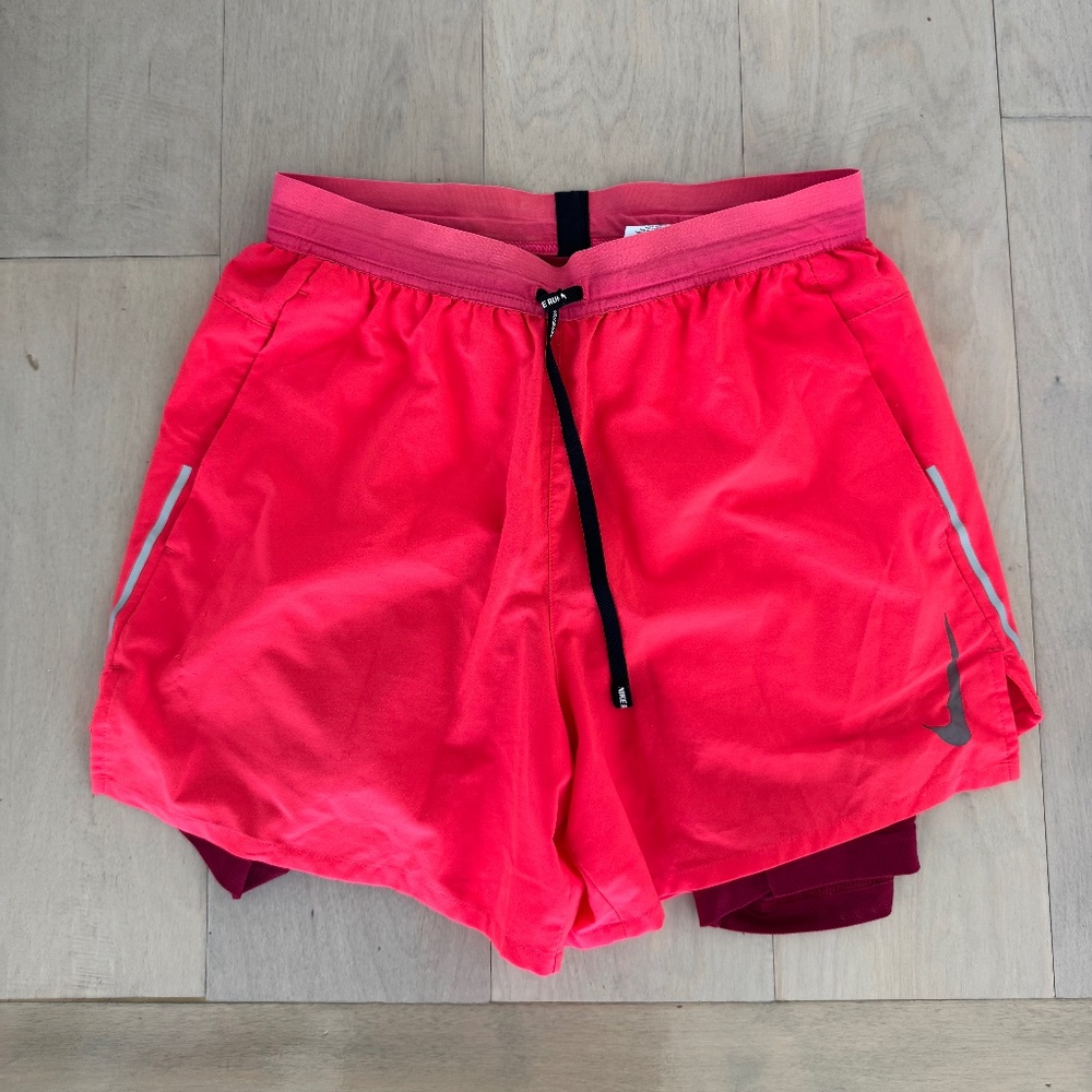 Nike Dri-FIT Running Shorts Neon Pink Reflective Size Small